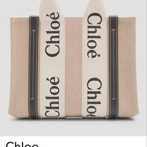 NEW Woody Chloe Beige and Black Canvas Tote